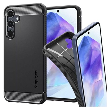 Etui Spigen Rugged Armor für Samsung Galaxy A55 5G Mattschwarz