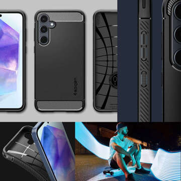 Etui Spigen Rugged Armor für Samsung Galaxy A55 5G Mattschwarz