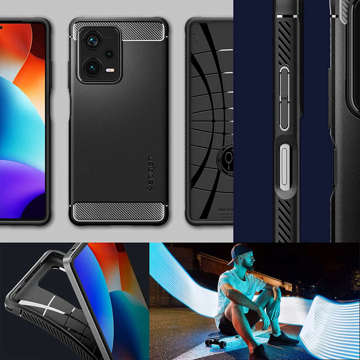 Etui Spigen Rugged Armor für Xiaomi Redmi Note 12 Pro Plus 5G Mattschwarz