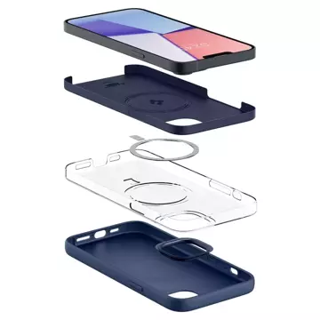 Etui Spigen Silicone Fit Mag MagSafe für Apple iPhone 14 Plus Marineblau