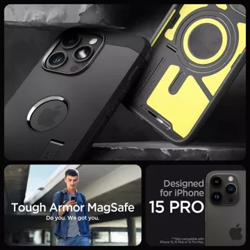 Etui Spigen Tough Armor Mag Magsafe für Apple iPhone 15 Pro Schwarz