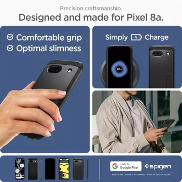 Etui Spigen Tough Armor für Google Pixel 8A Schwarz