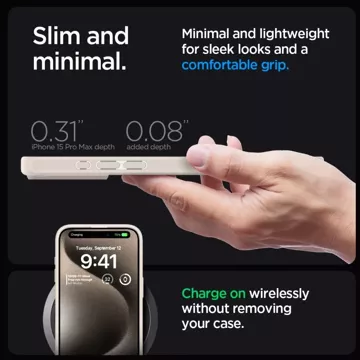 Etui Spigen Ultra Hybrid für Apple iPhone 15 Pro Naturtitan