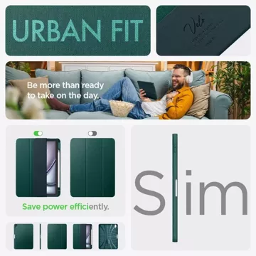 Etui Spigen Urban Fit für Apple iPad Air 10.9 4 / 5 / 2020-2022 / 11 6 / 2024 Mitternachtsgrün