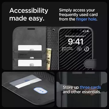 Etui Spigen Wallet „S“ Pro für Apple iPhone 15 Pro Schwarz