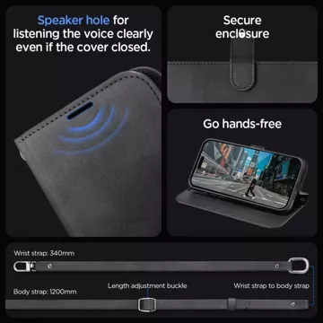 Etui Spigen Wallet „S“ Pro für Apple iPhone 15 Pro Schwarz