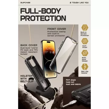 Etui Supcase Unicorn Beetle Pro für iPhone 15 Pro Max schwarz