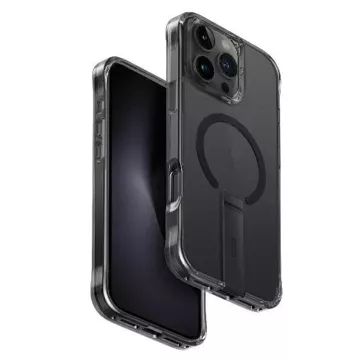 Etui UNIQ Eleva mit vertikalem Stand für iPhone 16 Pro Max 6,9" Schwarz/Carbonschwarz