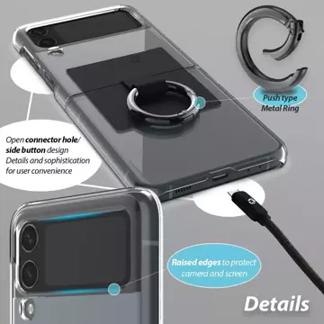 Etui Whitestone Clear Case Ring für Samsung Galaxy Z Flip 4 Schwarz