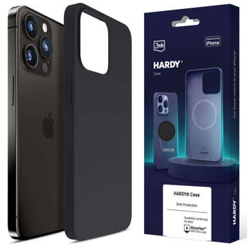 Etui für Apple iPhone 14 Pro Max - 3mk Hardy Silicone MagCase Graphite