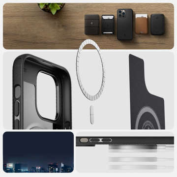 Etui für MagSafe Spigen Mag Armor für Apple iPhone 14 Pro Max Mattschwarz