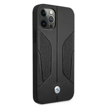 Etui für das Telefon BMW BMHCP12LRSCSK für das Apple iPhone 12 Pro Max 6,7" Czarny/Black Hardcase Leather Perforate Sides