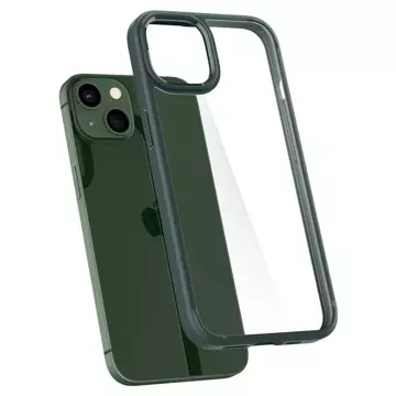 Etui für das Telefon Spigen Ultra Hybrid für das iPhone 13 Midnight Green