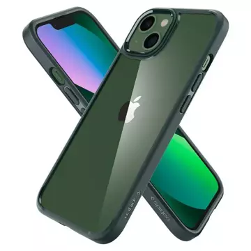 Etui für das Telefon Spigen Ultra Hybrid für das iPhone 13 Midnight Green