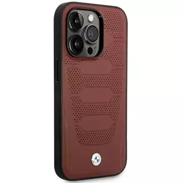 Etui na telefon BMW BMHMP14X22RPSR für Apple iPhone 14 Pro Max 6,7" burgundy/burgundy Leather Seats Pattern MagSafe