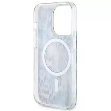 Etui na telefon Guess GUHMP14XHLEOPWB für Apple iPhone 14 Pro Max 6,7" niebieski/blue hardcase Leopard MagSafe