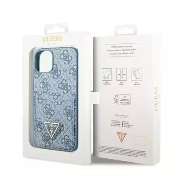 Etui na telefon Guess do iPhone 13 mini 5,4" niebieski/blue hardcase 4G Triangle Logo Cardslot