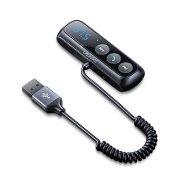 FM / AUX-Sender Bluetooth 5.0 USAMS-Empfänger MP3-Micro-SD-Audioadapter Schwarz