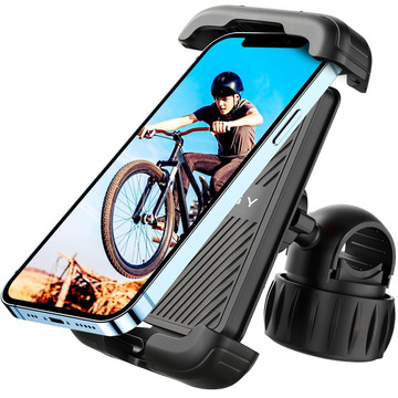 Fahrrad-Telefonhalter 4,7–6,8 Zoll für Telefon, Fahrradlenker für Fahrrad, Motorrad, verstellbar, Alogy Sport, Schwarz