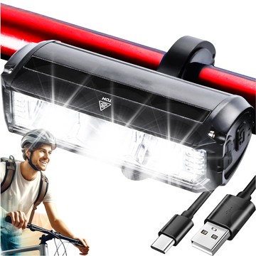 Fahrradlicht vorne Halogen LED-Licht Fahrradbeleuchtung für den vorderen Fahrradlenker Mocna 900lm Alogy 610 schwarz