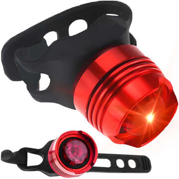 Fahrradrücklicht für das Heck des Fahrrads, LED-Beleuchtung, Rücklicht, rotes Aluminium, wasserdicht, IPX4, 50 lm, Alogy