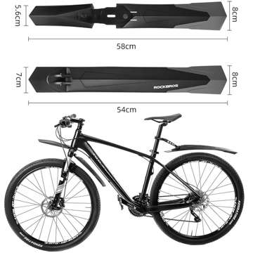 Fahrradschutzbleche Rockbros WS1001BK vorne hinten 2er-Set. für ein schwarzes Fahrrad