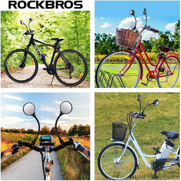 Fahrradspiegel Rockbros FK-419 sphärisch konvex verstellbar 360 ​​schwarz (1 Stk.)