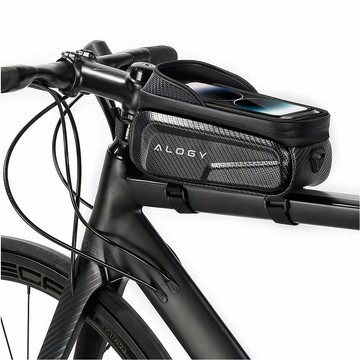 Fahrradtasche für Handy 6,7 Zoll Tasche Fahrradrahmenhalter geräumig 2l wasserdicht Schwarz Alogy