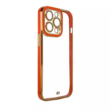 Fashion Case Hülle für Samsung Galaxy A12 5G Gold Frame Gel Cover Rot