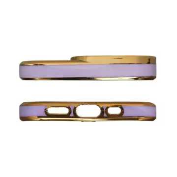 Fashion Case für iPhone 12 Pro Gold Frame Gel Cover Purple