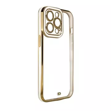 Fashion Case für iPhone 12 Pro Gold Frame Gel Cover Weiß