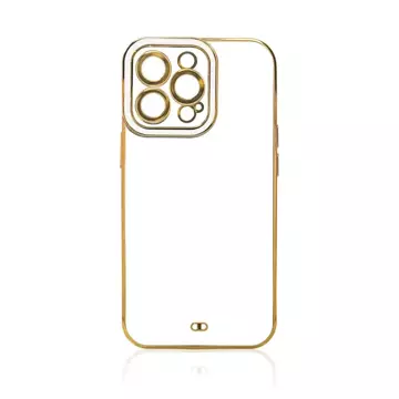 Fashion Case für iPhone 12 Pro Gold Frame Gel Cover Weiß