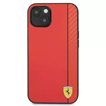 Ferrari iPhone 13 6.1" Hülle rot/rot Hardcase On Track Carbon Stripe