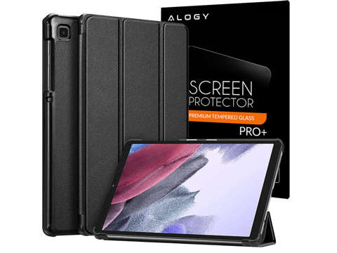 Flip Case Alogy Book Cover für Galaxy A7 Lite 8.7 T220 / T225 Schwarzes Glas