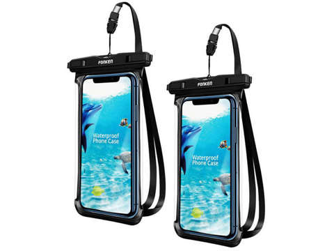 Fonken wasserdichtes Gehäuse x2 universell wasserdicht IPX8 bis 6,5 "Schwarz