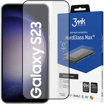 Gehärteter Glasbildschirm 3mk HardGlass Max für Samsung Galaxy S23 Schwarz