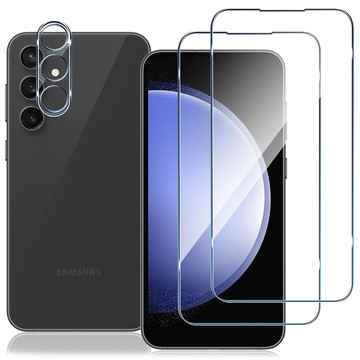 Gehärtetes Glas für Samsung Galaxy S23 FE 2x Displayschutzfolie 1x Kameralinse Lens Pro 9H Alogy Glass Set