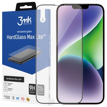 Gehärtetes Glas für iPhone 13/ 13 Pro/ 14 3mk HardGlass Max Lite™ 9H Vollbild