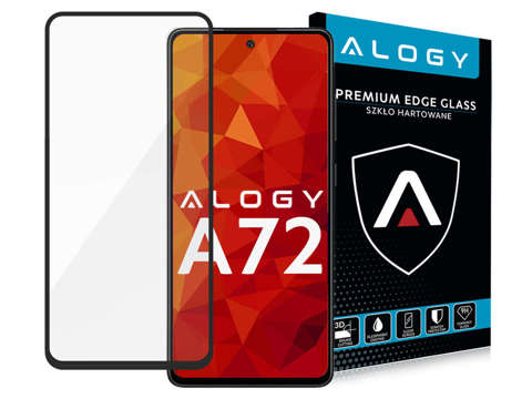 Glass Alogy Full Glue Hülle freundlich für Samsung Galaxy A72 Schwarz