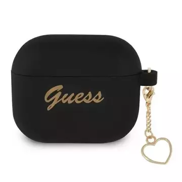 Guess GUA3LSCHSK AirPods 3 Cover Czarny/Black Silicone Charm Collection