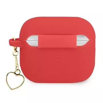 Guess GUA3LSCHSR AirPods 3 Cover Czerwony/Red Silicone Charm Heart Collection