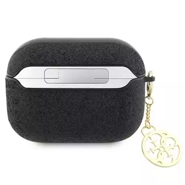 Guess GUAP2GLGSHK Kopfhörer Schutzhülle für Apple AirPods Pro 2 Cover schwarz/schwarz Glitter Flake 4G Charm