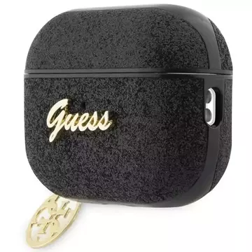 Guess GUAP2GLGSHK Kopfhörer Schutzhülle für Apple AirPods Pro 2 Cover schwarz/schwarz Glitter Flake 4G Charm