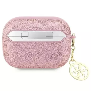 Guess GUAP2GLGSHP Schutzhülle für Apple AirPods Pro 2 Cover Pink/Pink Glitter Flake 4G Charm