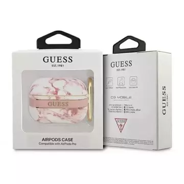 Guess GUAPHCHMAP AirPods Pro Cover różowy/pink Marble Strap Collection