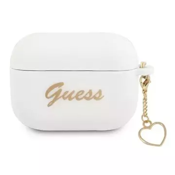 Guess GUAPLSCHSH AirPods Pro Cover biały/white Silicone Charm Collection