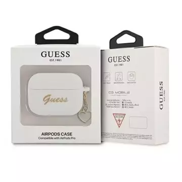 Guess GUAPLSCHSH AirPods Pro Cover biały/white Silicone Charm Collection