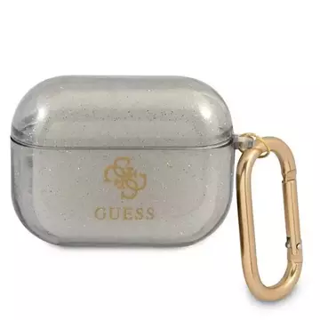 Guess GUAPUCG4GK AirPods Pro Cover Czarny/Black Glitter Collection