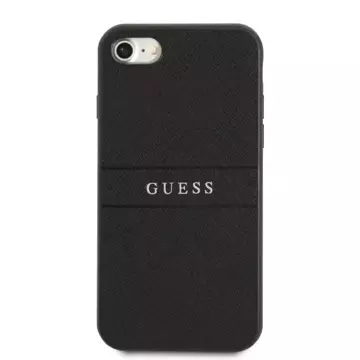 Guess GUHCI8PSASBBK Hülle für Apple iPhone 7/8 SE 2020 / SE 2022 schwarz/schwarzes Saffianband