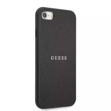 Guess GUHCI8PSASBBK Hülle für Apple iPhone 7/8 SE 2020 / SE 2022 schwarz/schwarzes Saffianband